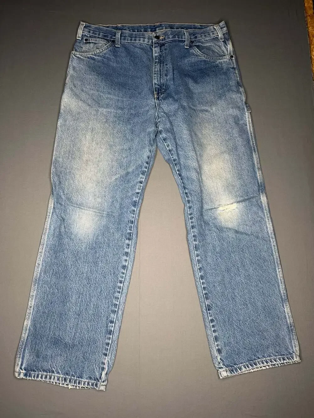 Vintage Dickies Relaxed Fit Carpenter Utility Work Jeans Light Wash Denim 38